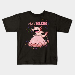 Axolotl and Blob Fish Cute Adventures Kids T-Shirt